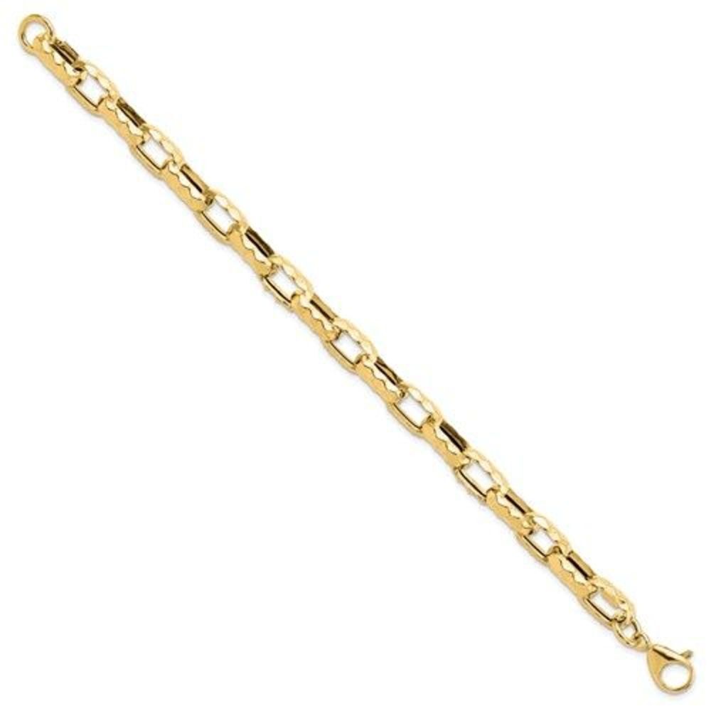 Leslie's 14K Polished Hollow Hammered Link Bracelet